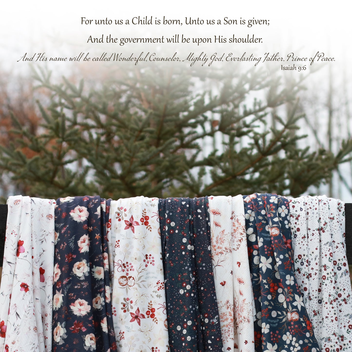 Yara Floral in Navy | Unbrushed Rib Knit Fabric