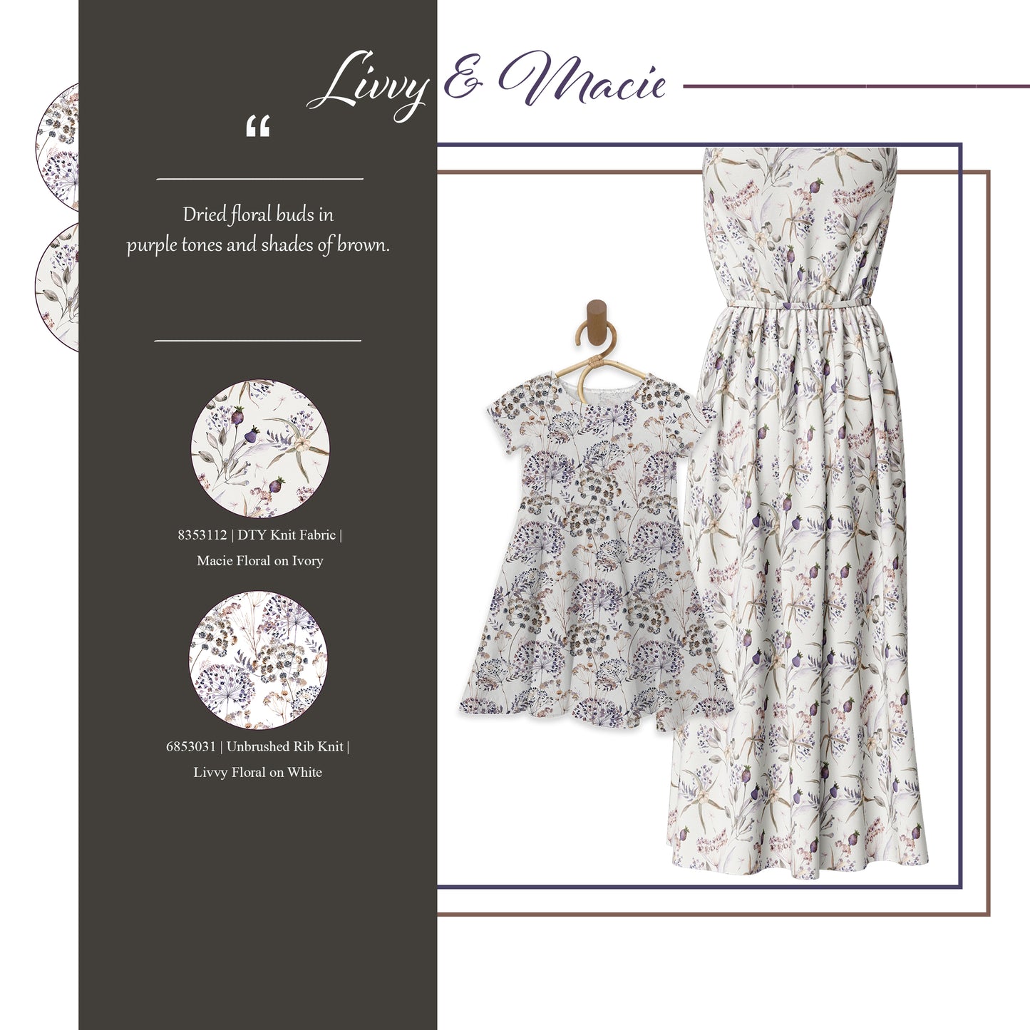 Livvy Floral | Unbrushed Rib Knit Fabric | SOLD BY THE FULL BOLT