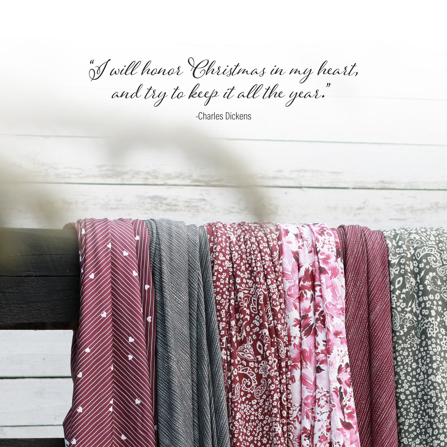 Wintry Toss in Burgundy | Swiss Dot Knit Fabric