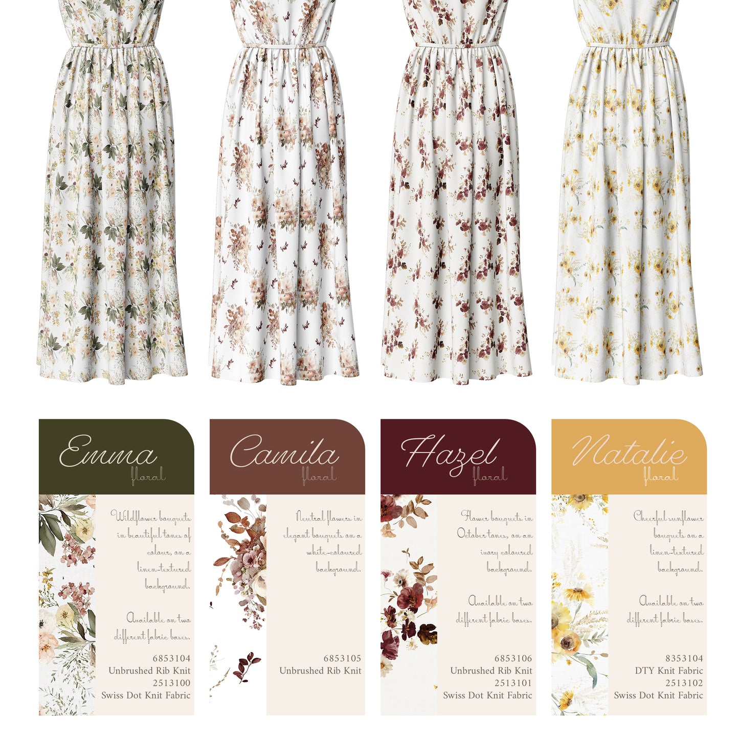 Emma Floral | Swiss Dot Knit Fabric | SOLD BY THE FULL BOLT