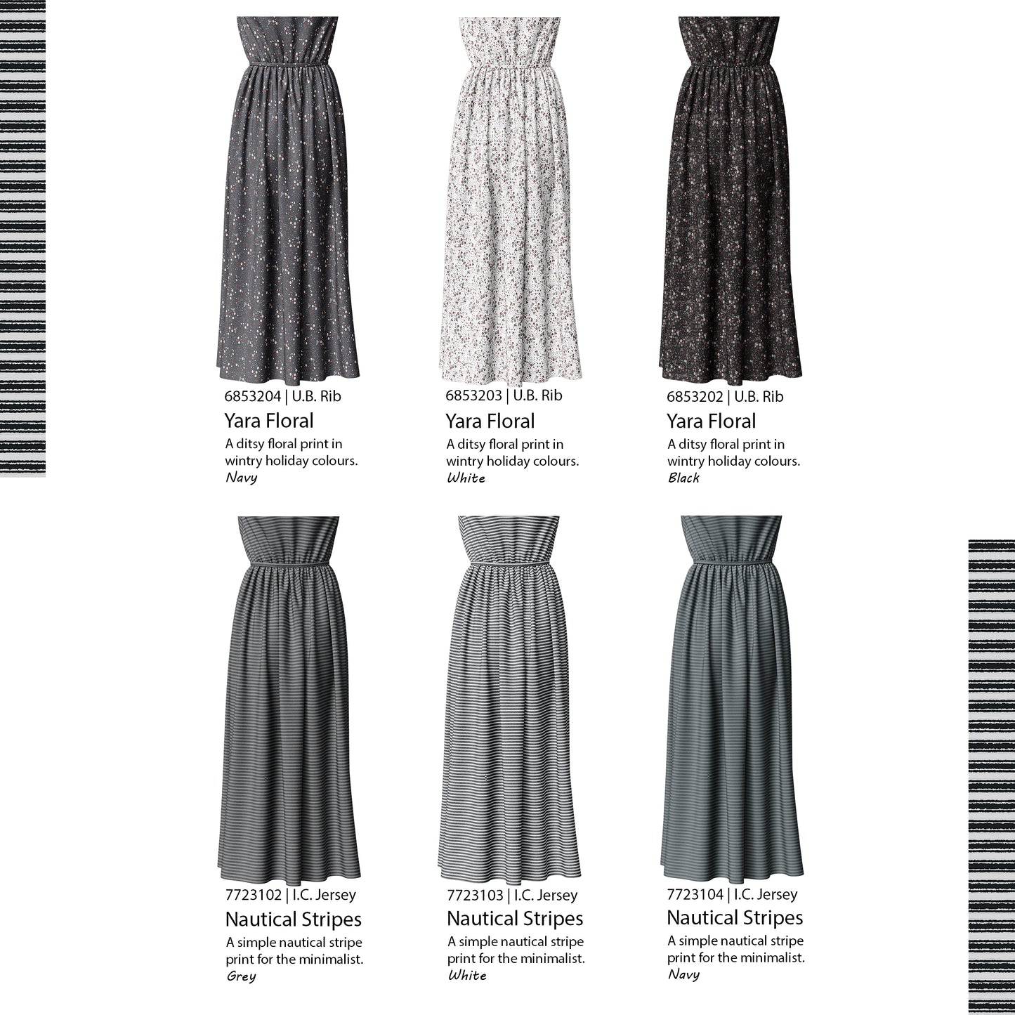 Yara Floral in Black | Unbrushed Rib Knit Fabric