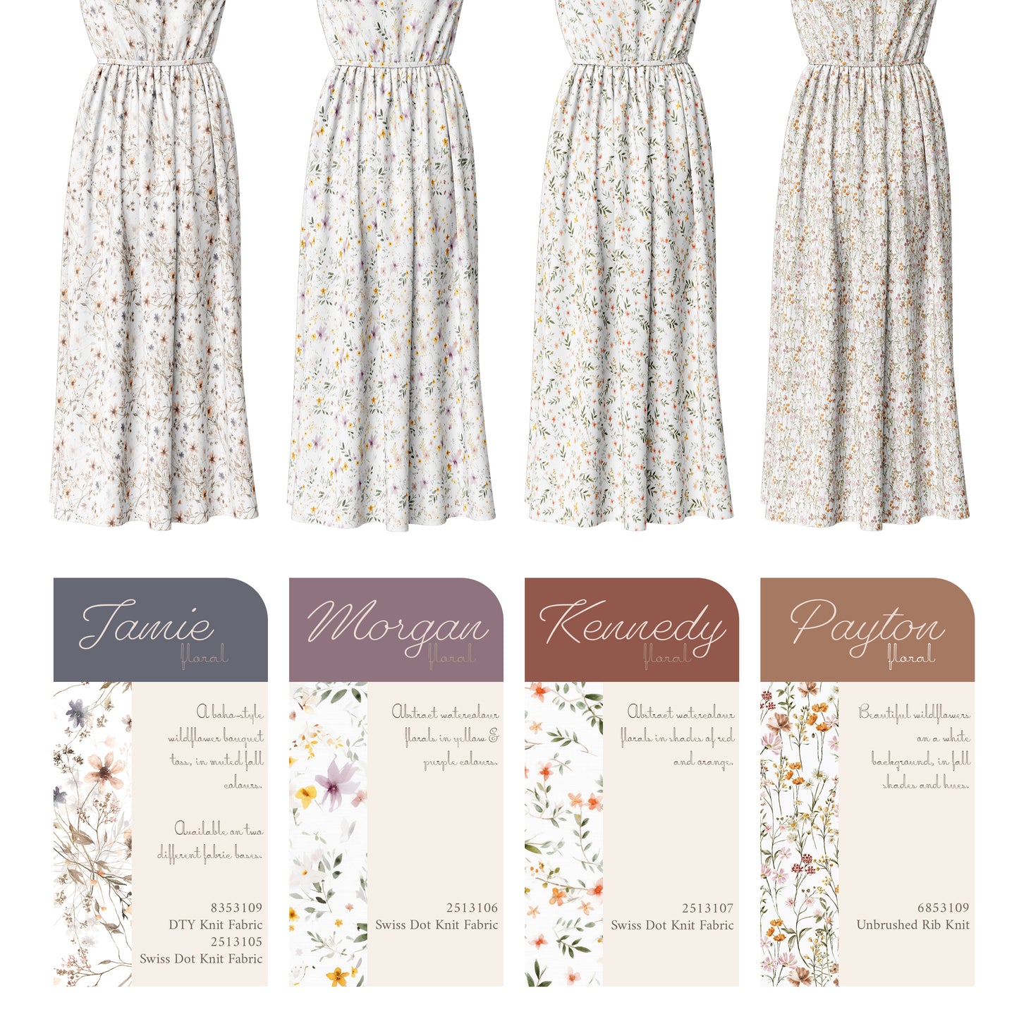 Morgan Floral | Swiss Dot Knit Fabric | SOLD BY THE FULL BOLT