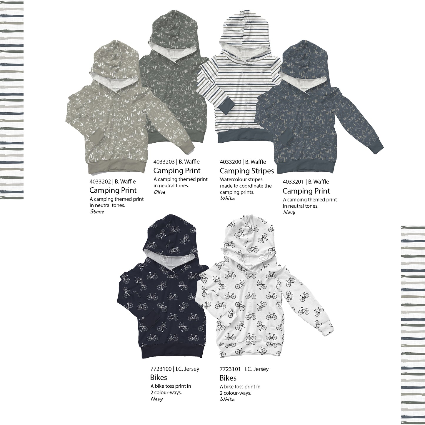 Camping Stripes | Brushed Waffle Knit Fabric
