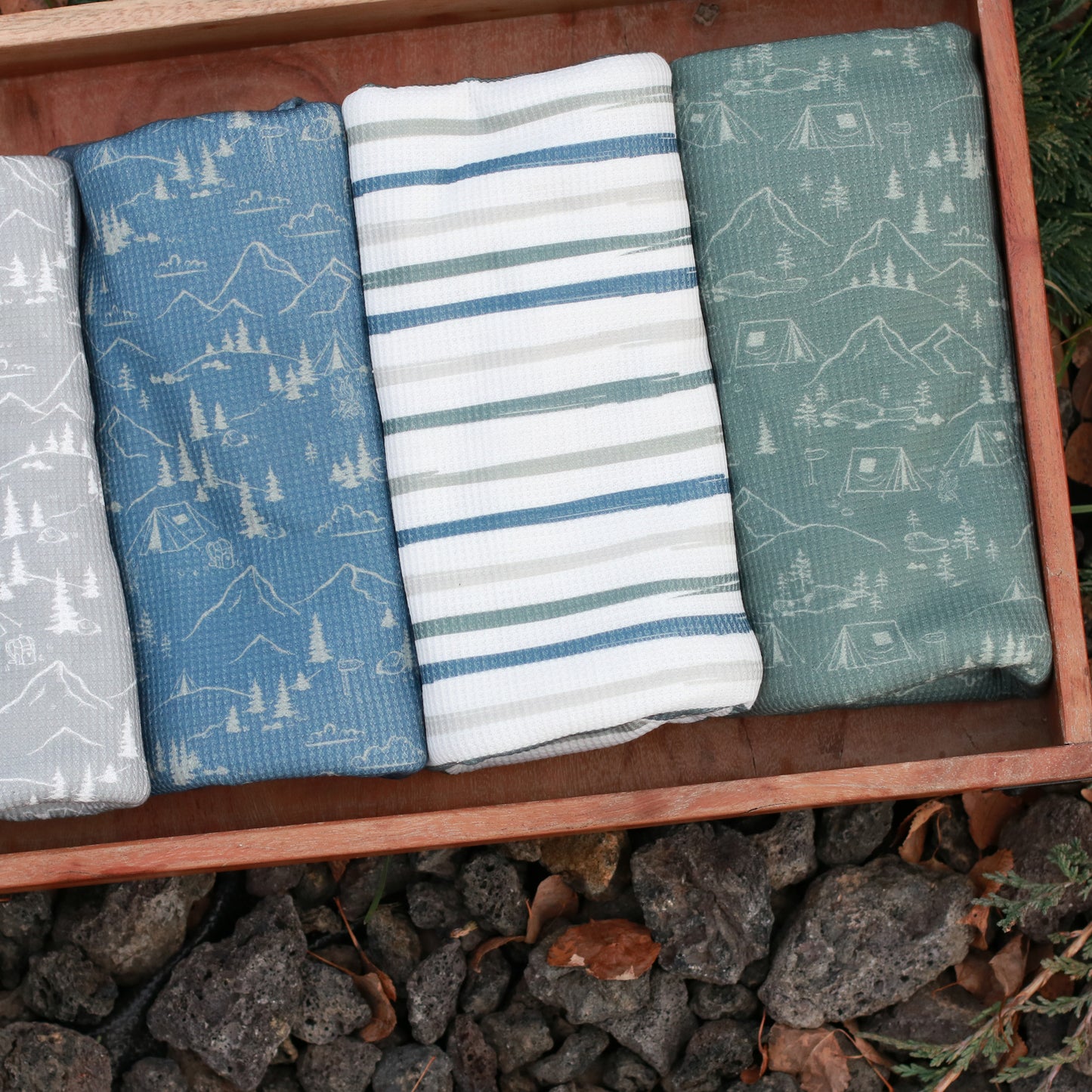 Camping Stripes | Brushed Waffle Knit Fabric