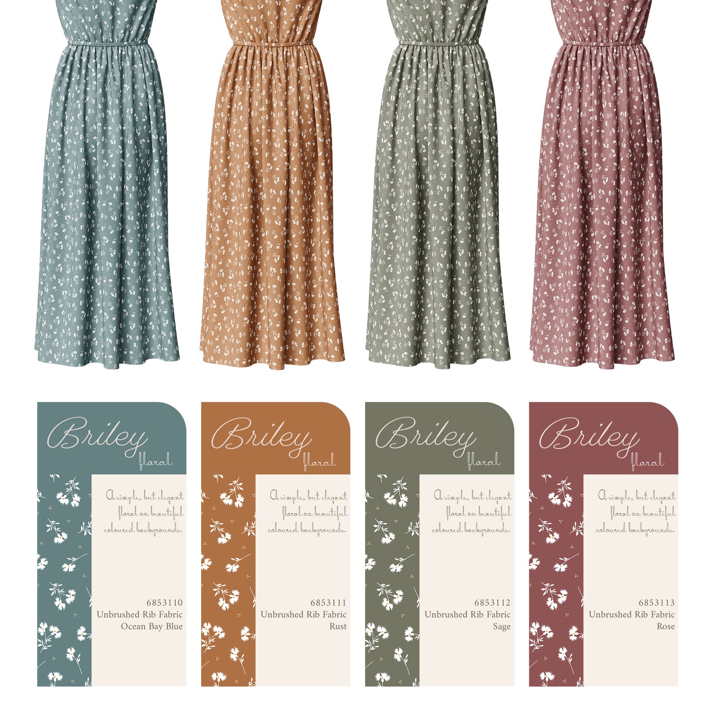 Briley Floral in Rose | Unbrushed Rib Knit Fabric | SOLD BY THE FULL BOLT