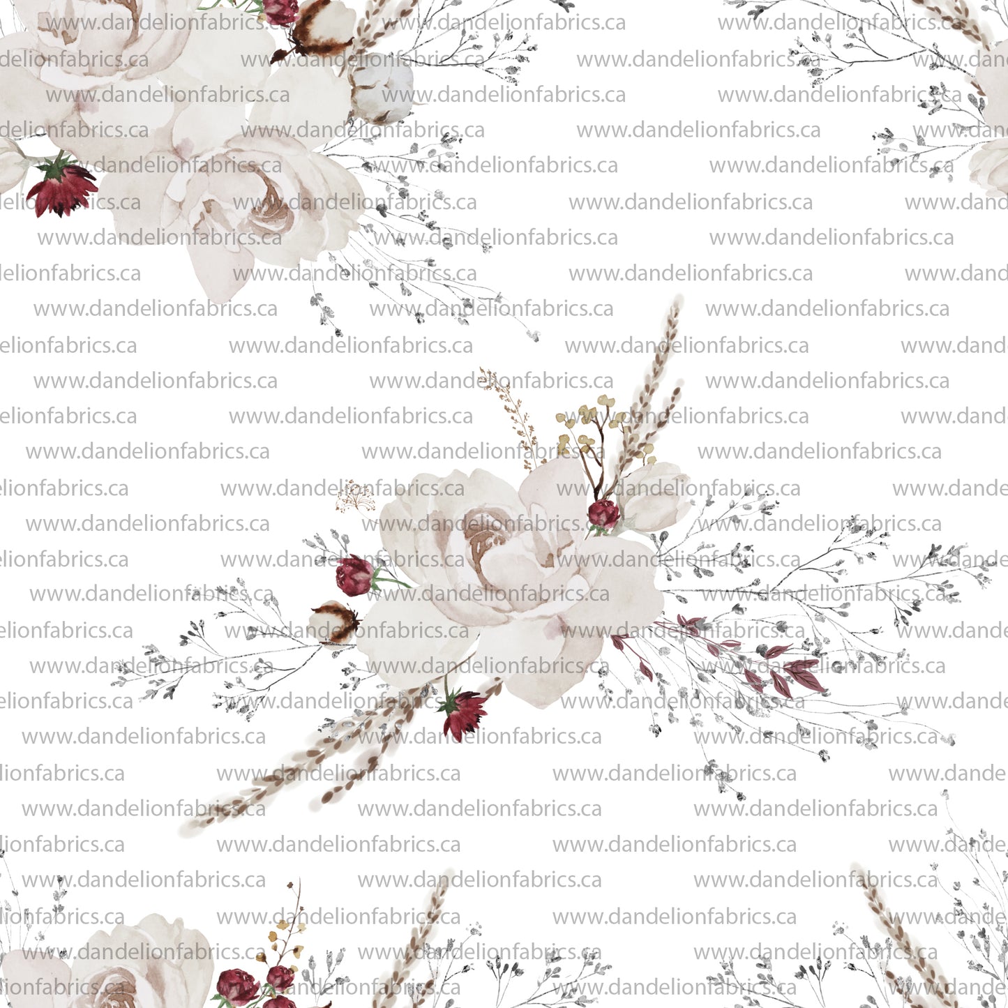 Christmas Rose in Red | Swiss Dot Knit Fabric