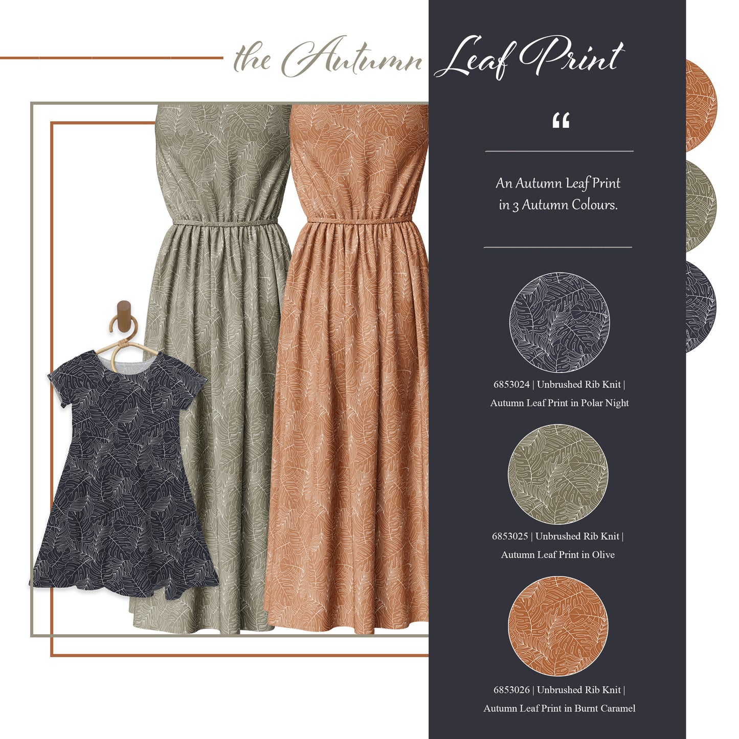 Autumn Leaf in Burnt Caramel | Unbrushed Rib Knit Fabric | SOLD BY THE FULL BOLT