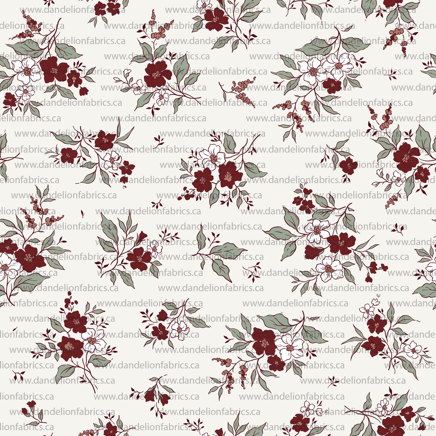 Mindy Floral in White | Unbrushed Rib Knit Fabric