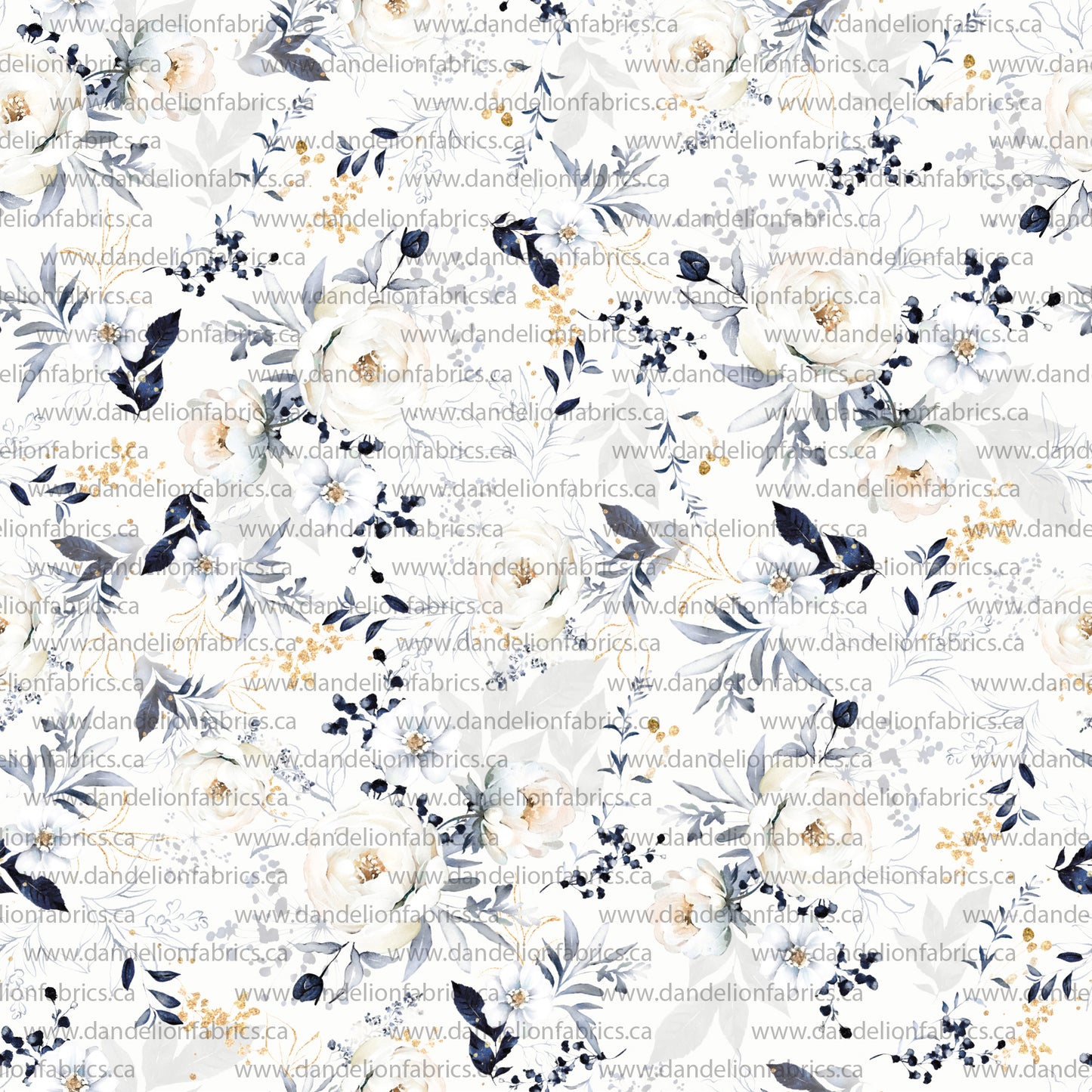Gabriella Floral in Navy | Swiss Dot Knit Fabric | SOLD BY THE FULL BOLT