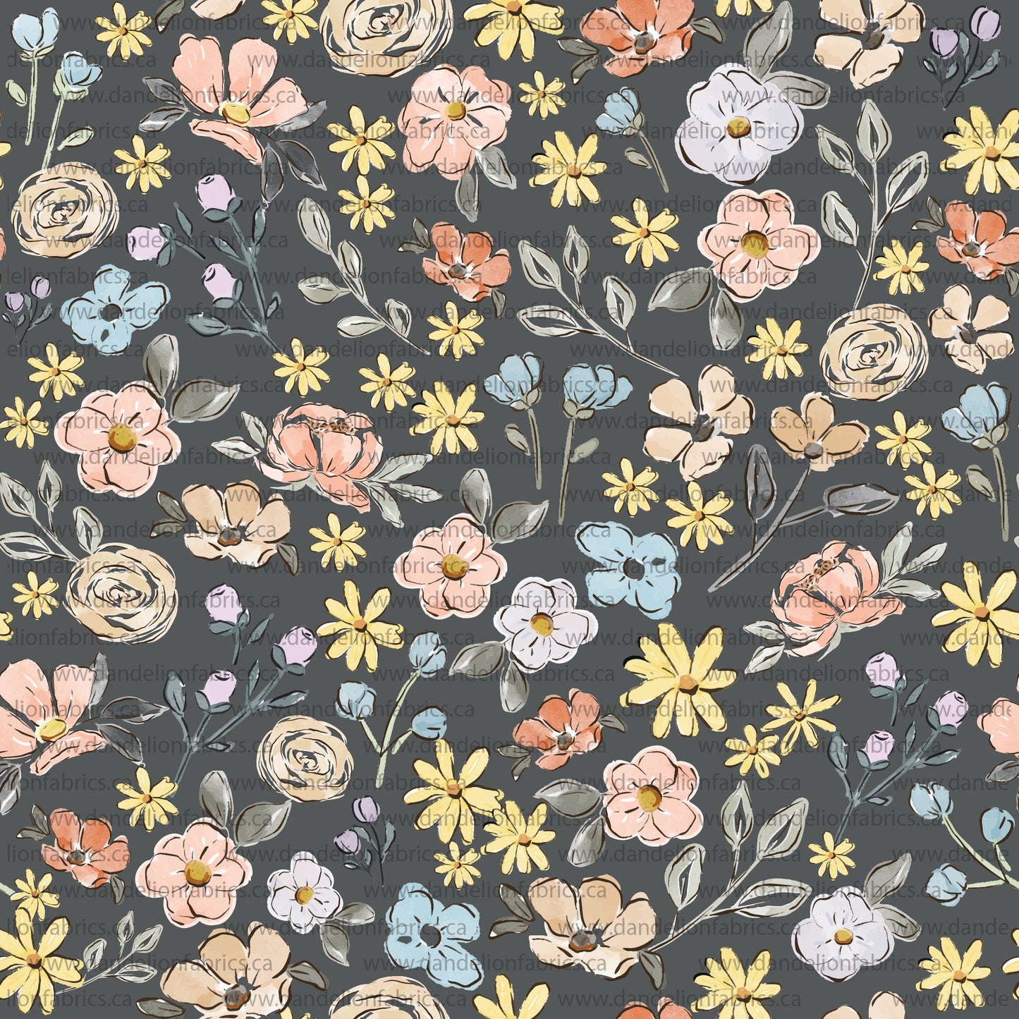 Danielle Floral in Navy | Eureka Jersey Knit Fabric