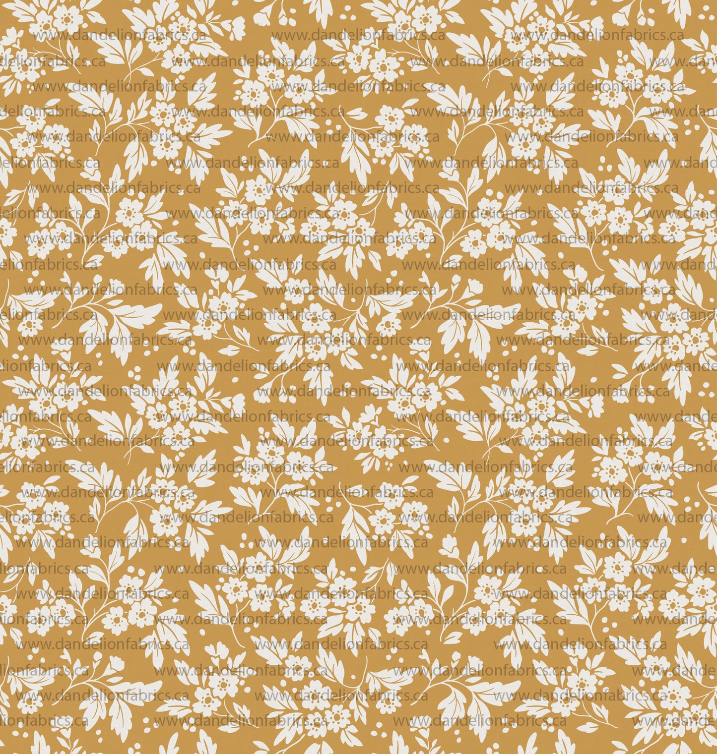 Wren Floral in Mustard Yellow | Unbrushed Rib Knit Fabric | SOLD BY THE FULL BOLT