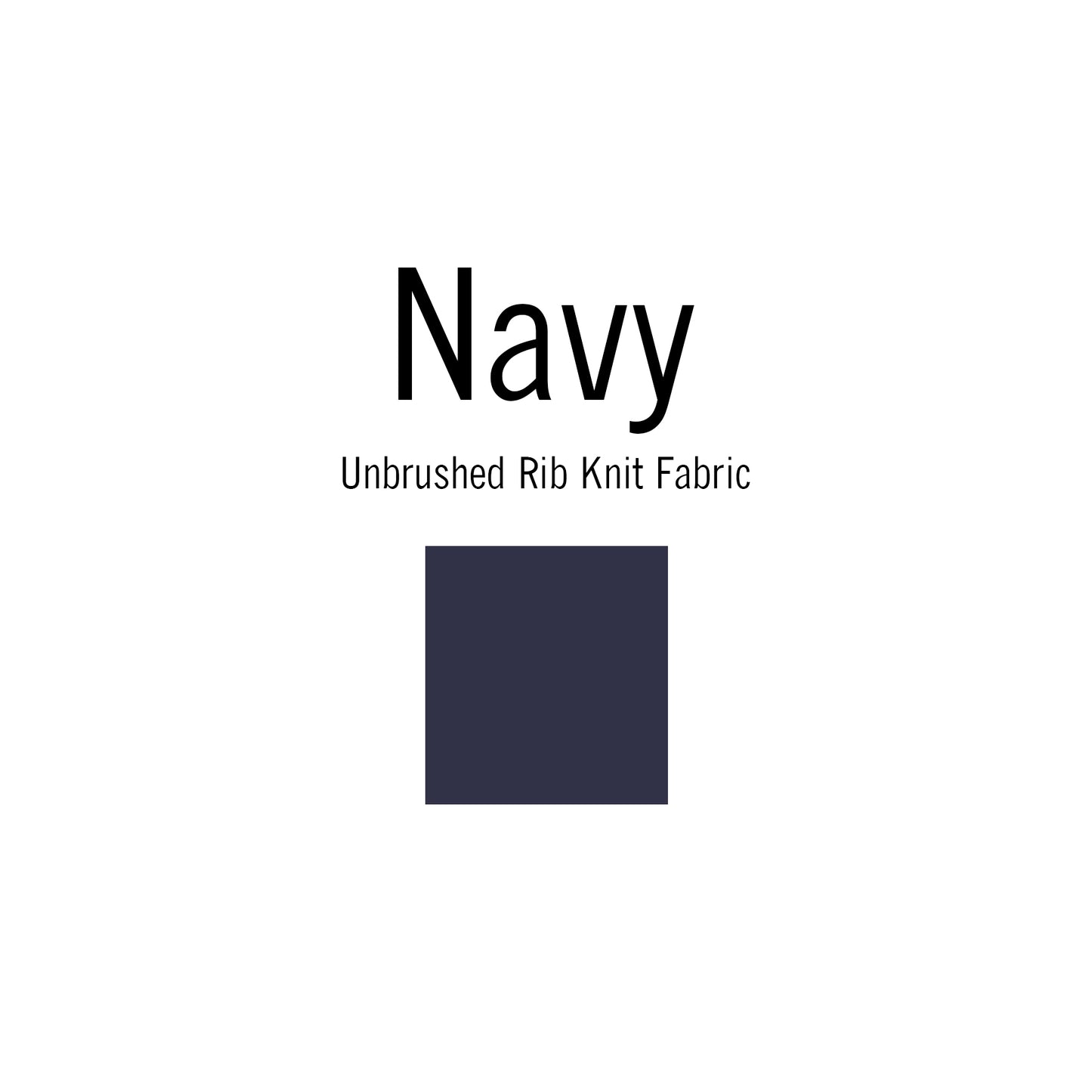 Navy Solid | Unbrushed Rib Knit Fabric