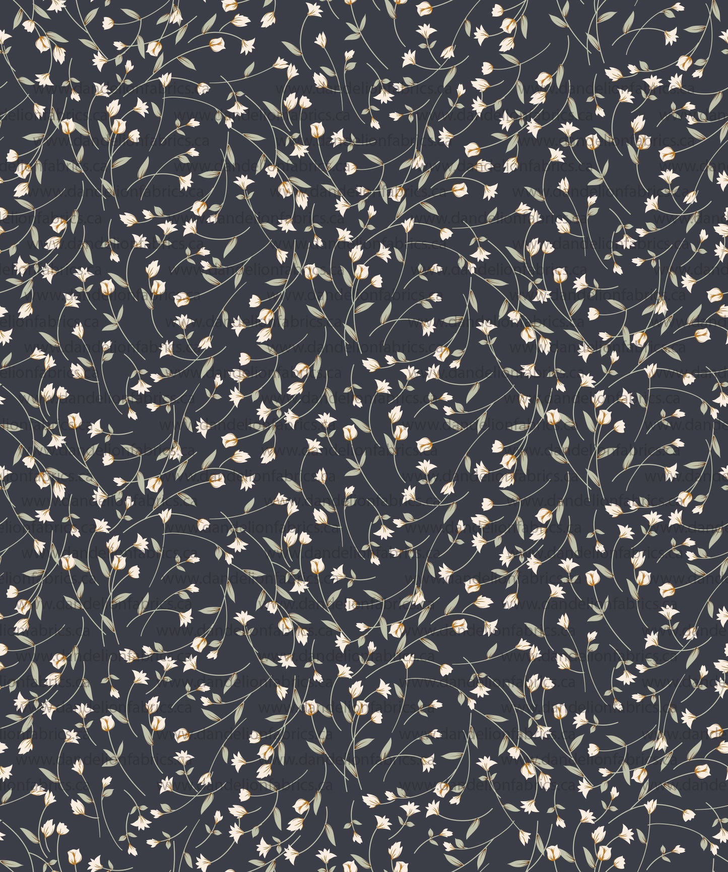 Naomi Floral in Navy | Unbrushed Rib Knit Fabric