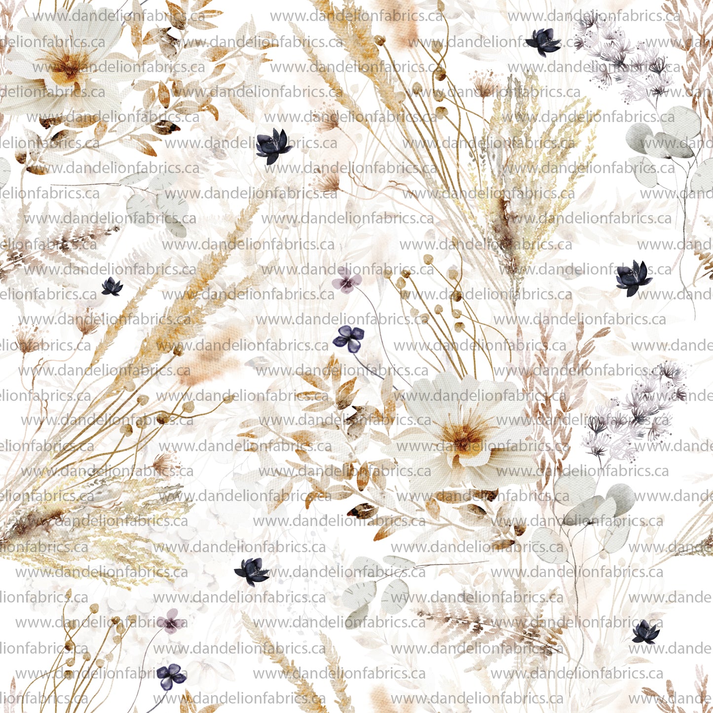 Vicki Floral in White | Unbrushed Rib Knit Fabric