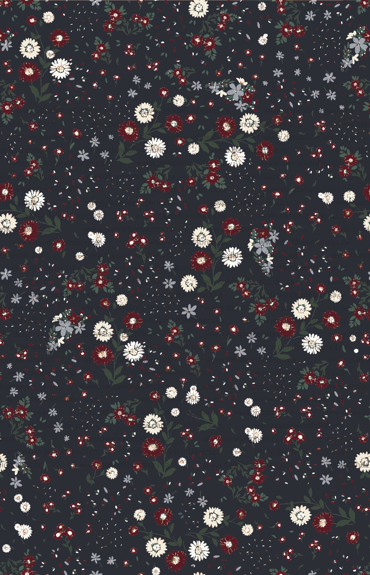 Yara Floral in Navy | Unbrushed Rib Knit Fabric
