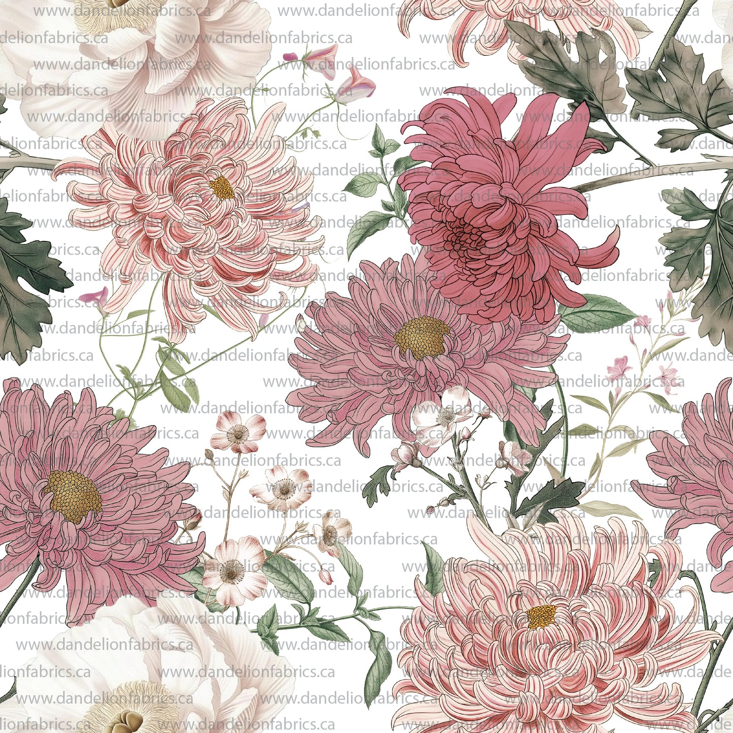 Claire Floral in White | Swiss Dot Knit Fabric | SOLD BY THE FULL BOLT
