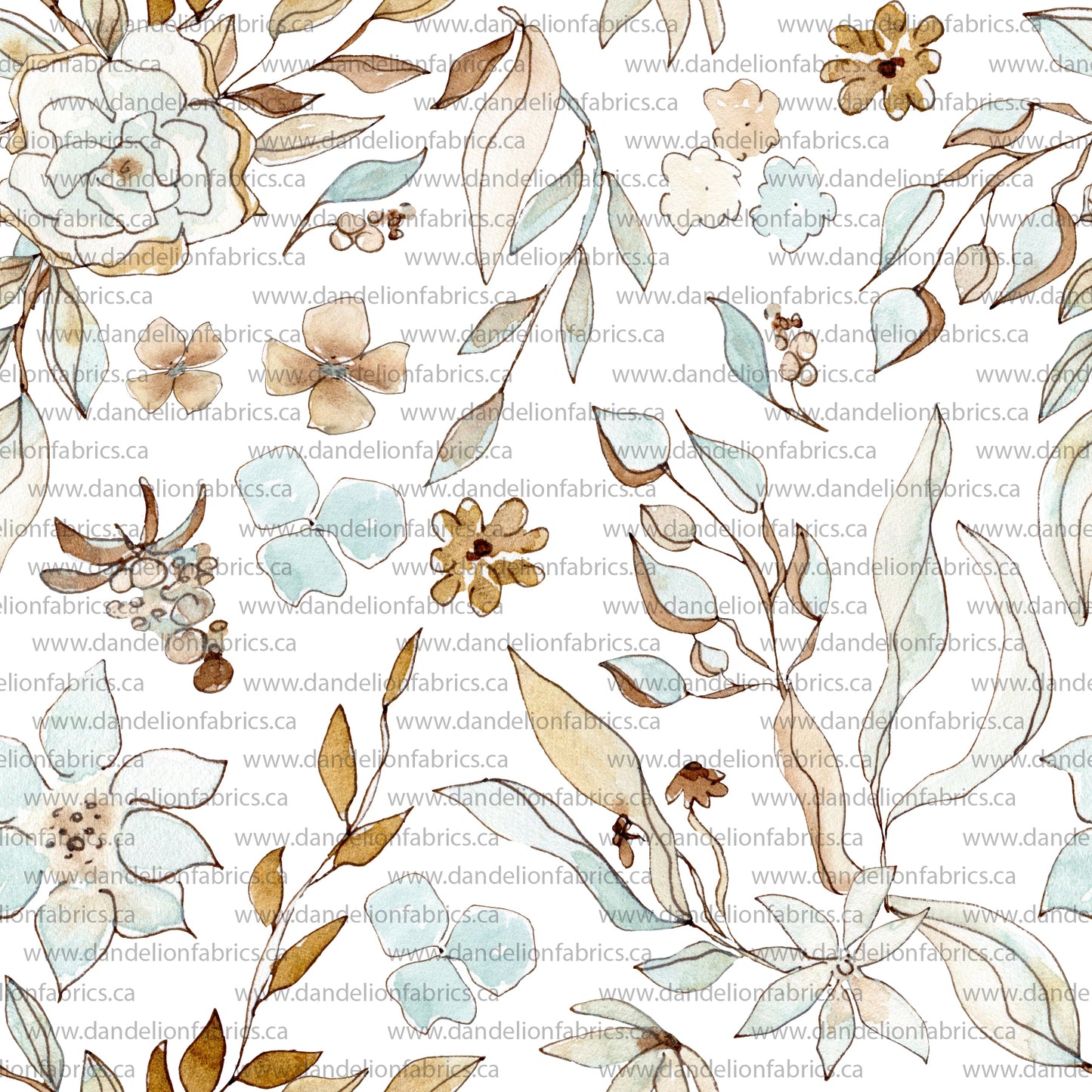 Frosted Floral in White | Imitation Cotton Jersey Knit Fabric