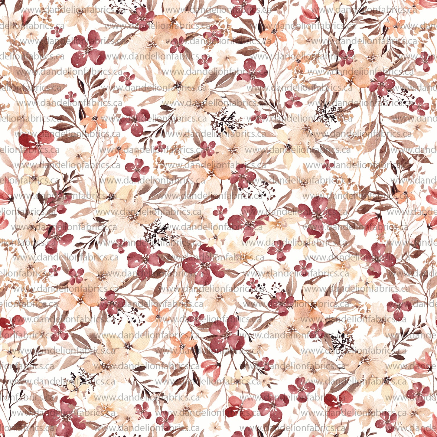 Cranberry Floral | Swiss Dot Knit Fabric