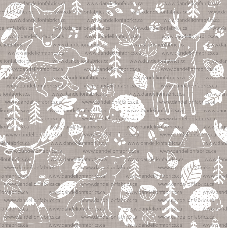 Wilderness Print in Mushroom | Brushed Rib Knit Fabric | SOLD BY THE FULL BOLT