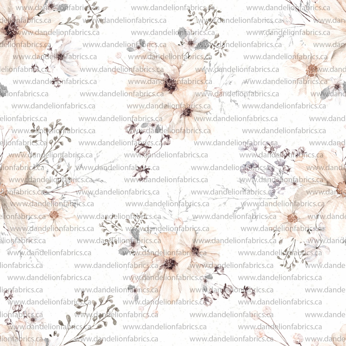 November Floral in White | Swiss Dot Knit Fabric