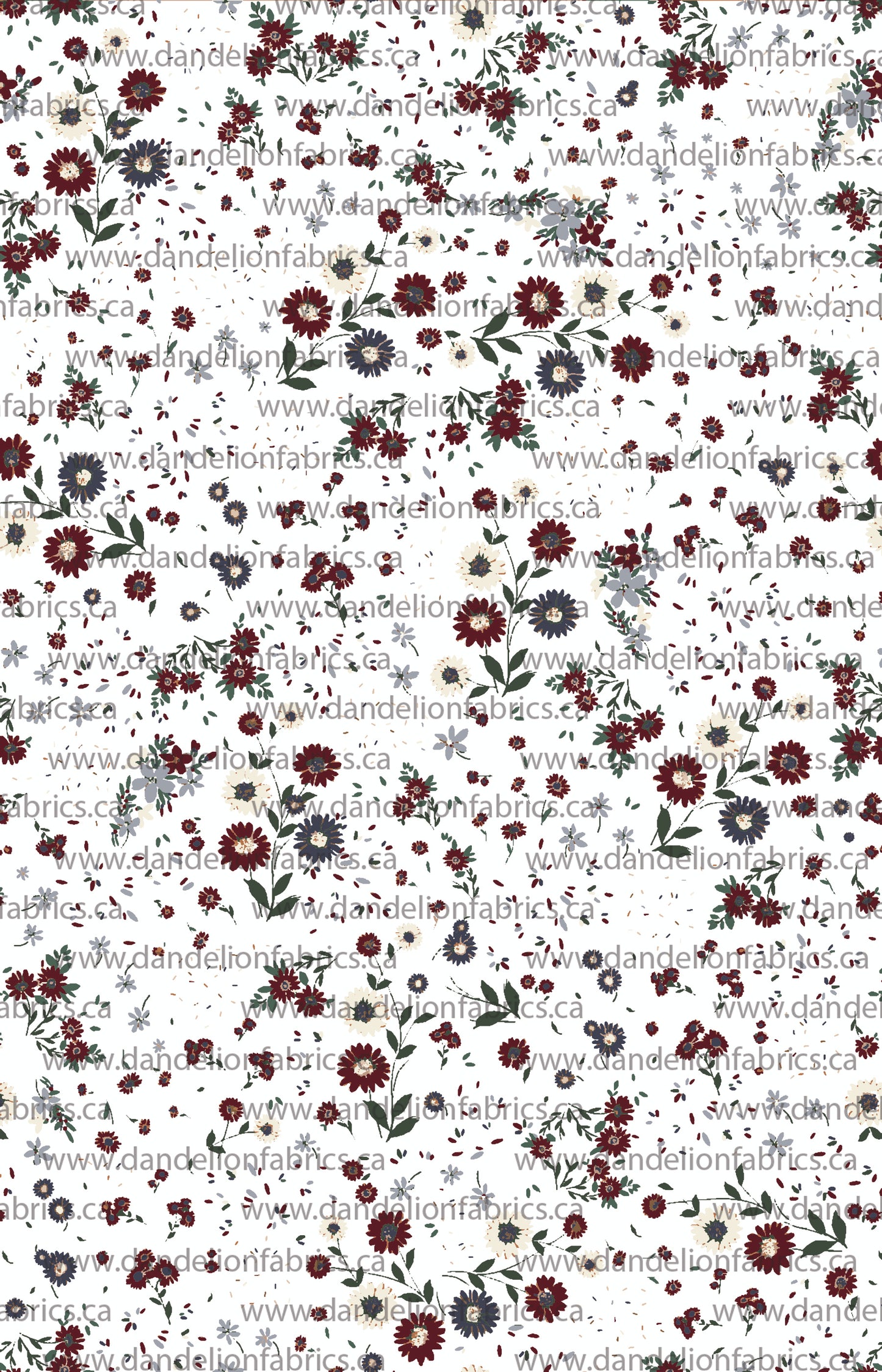 Yara Floral in White | Unbrushed Rib Knit Fabric
