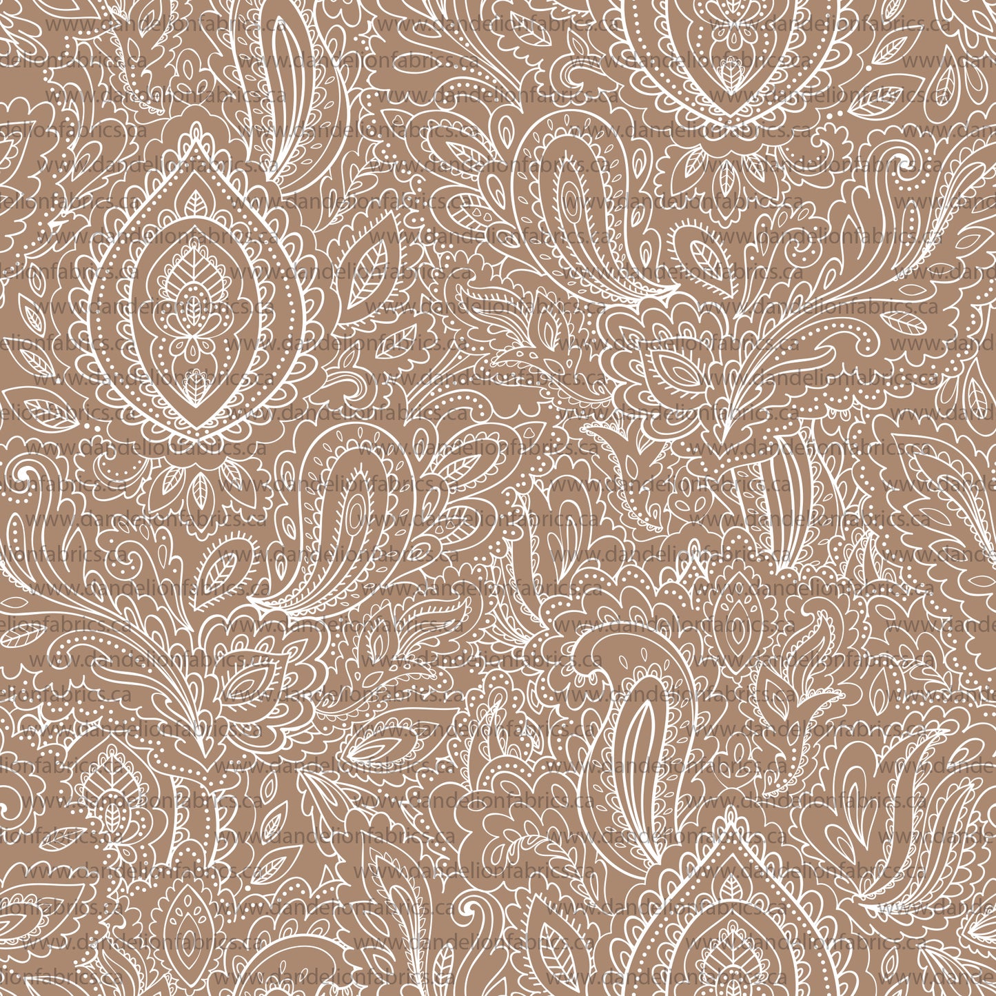 Bandana Print in Caramel Fudge | Mini Rib Knit Fabric | SOLD BY THE FULL BOLT