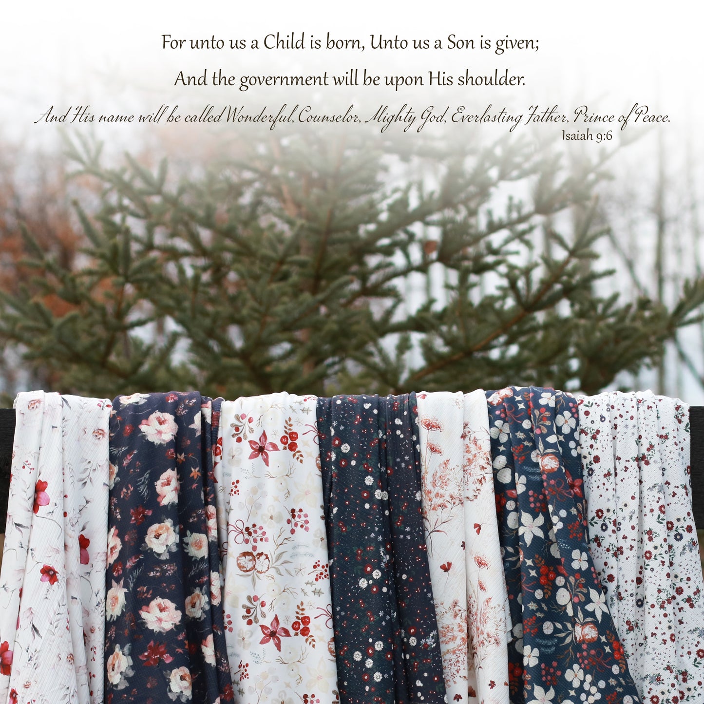 Yara Floral in White | Unbrushed Rib Knit Fabric