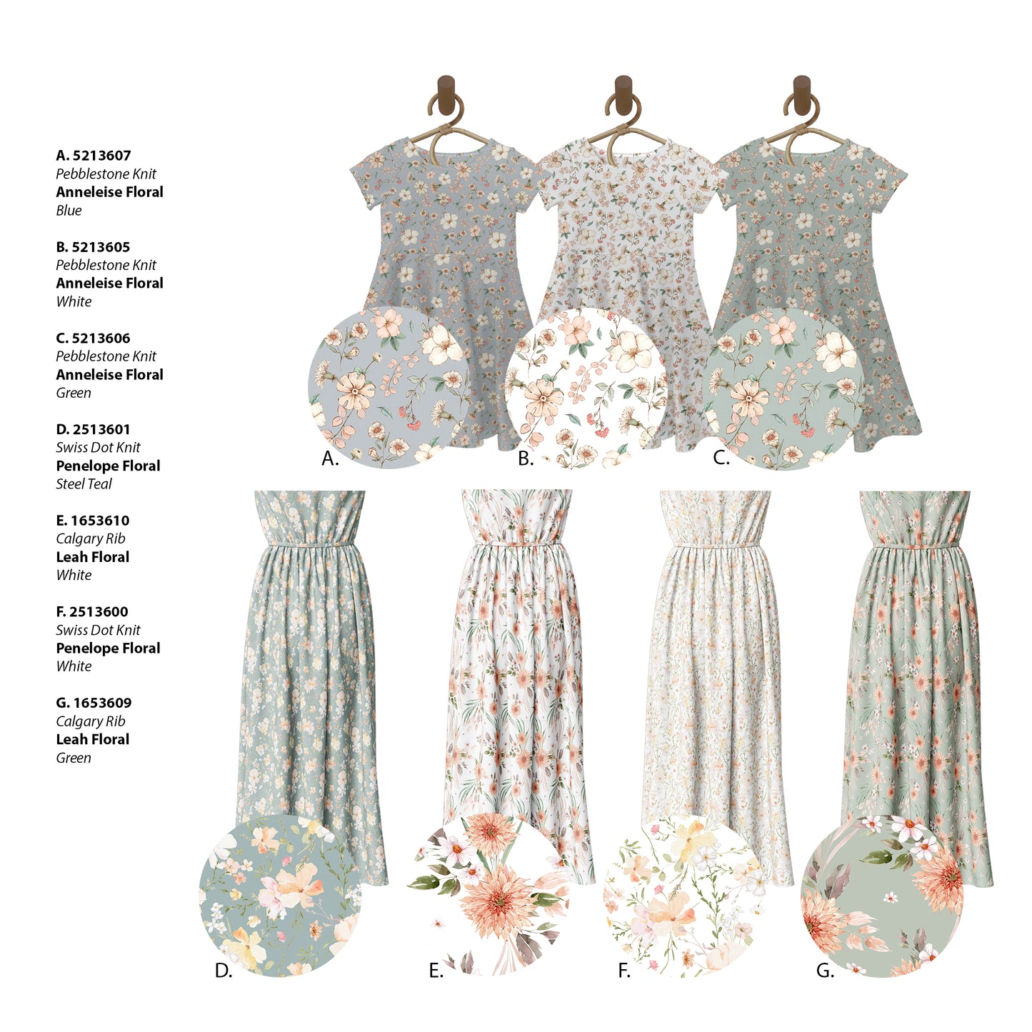 Penelope Floral in White | Swiss Dot Knit Fabric