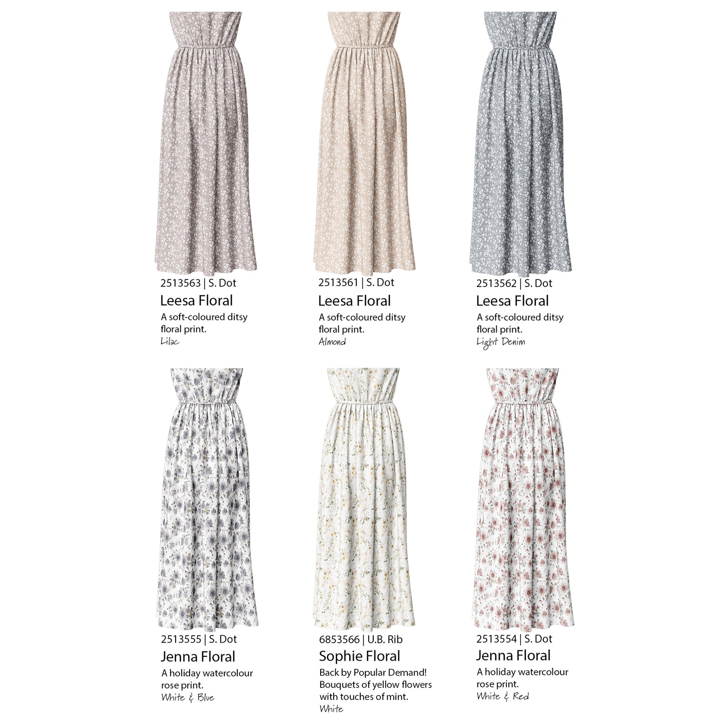 Jenna Floral in White & Red | Swiss Dot Knit Fabric