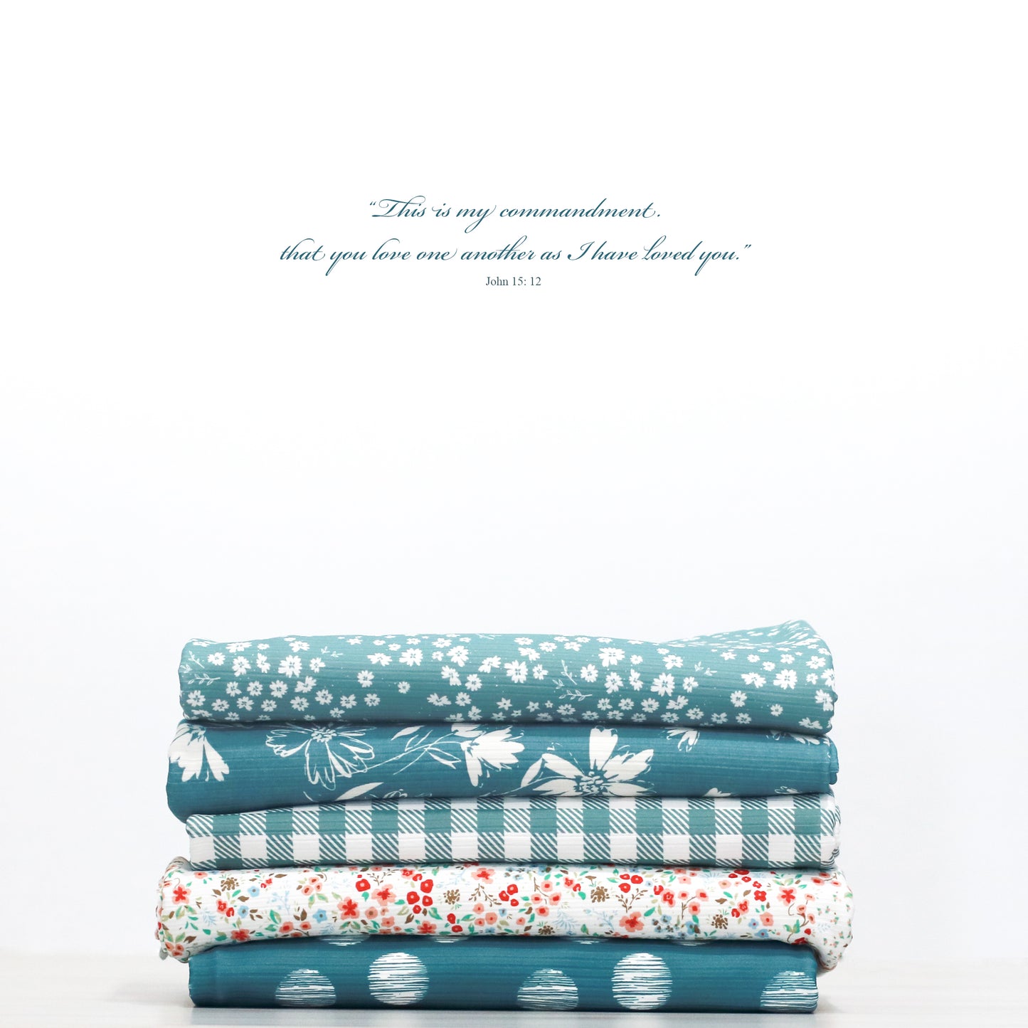 Juliette Floral in Red & Blue | Unbrushed Rib Knit Fabric