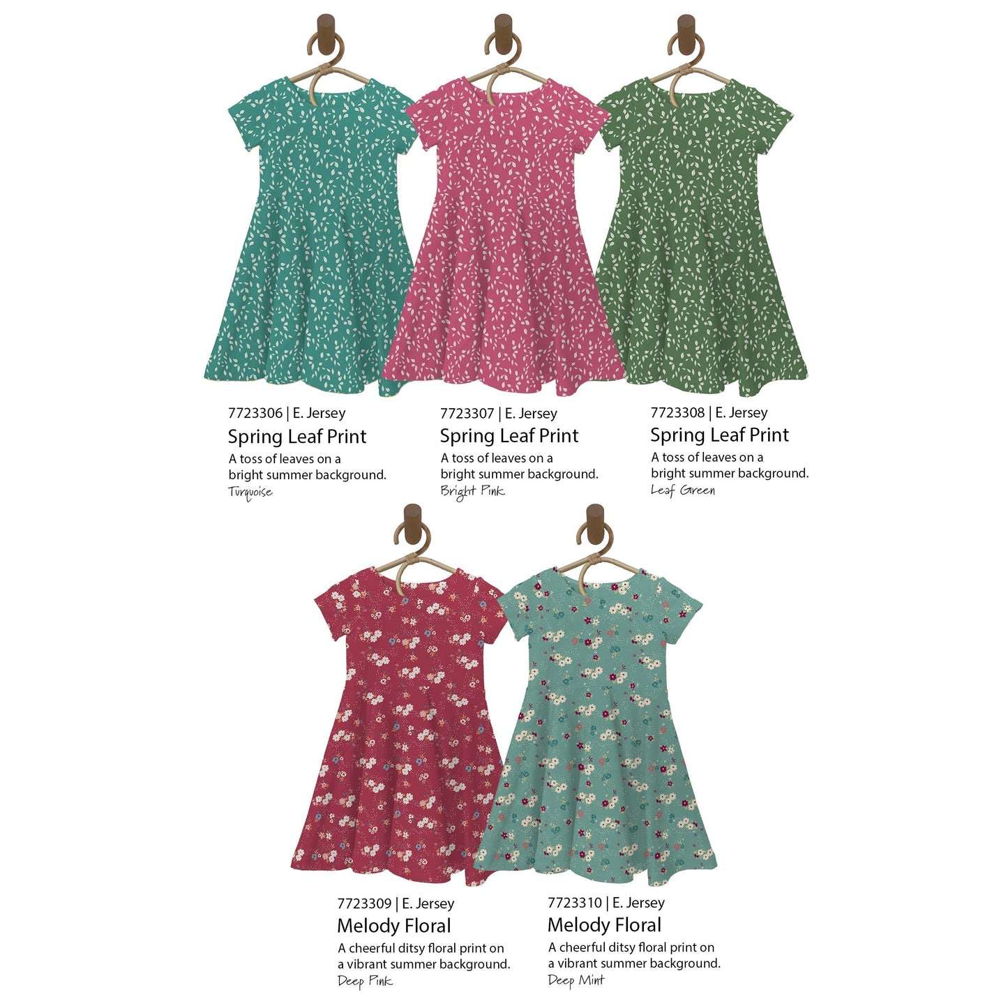 Melody Floral in Deep Pink | Eureka Jersey Knit Fabric