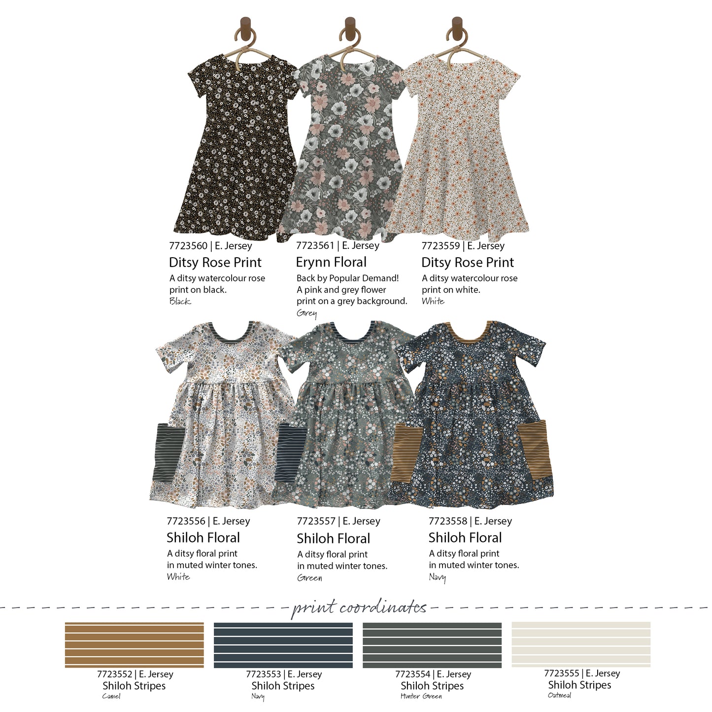 Shiloh Stripes in Hunter Green* | Eureka Jersey Knit Fabric