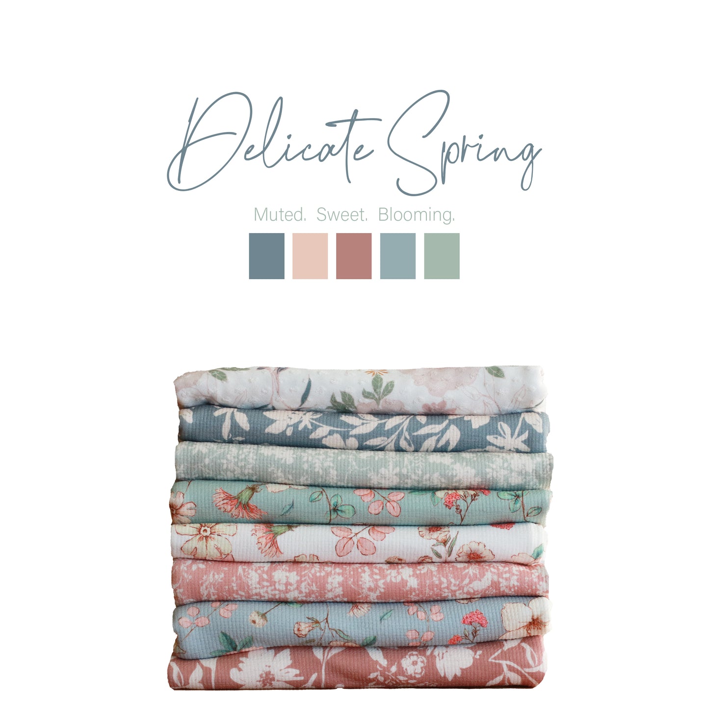 Retro Floral | Swiss Dot Knit Fabric