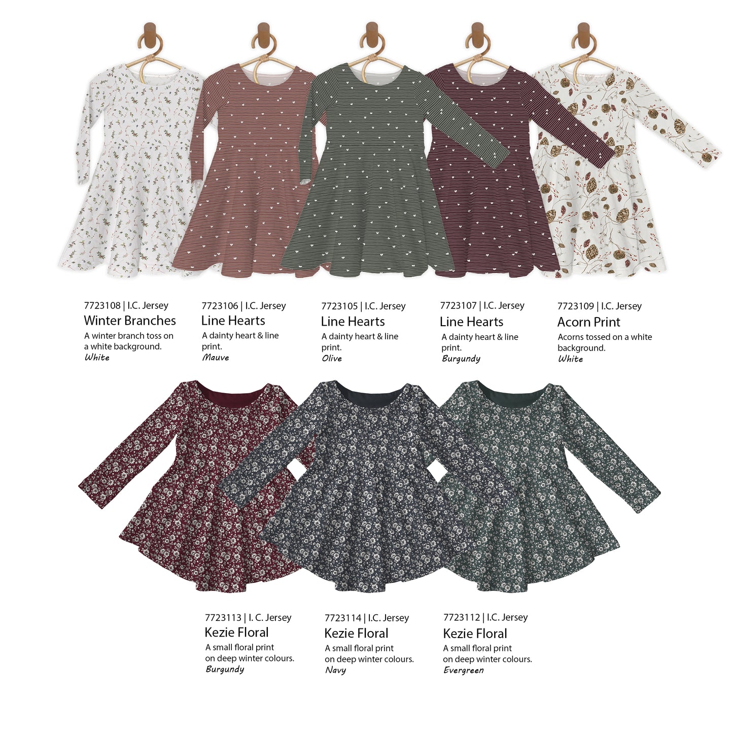 Kezie Floral in Evergreen | Imitation Cotton Jersey Knit Fabric