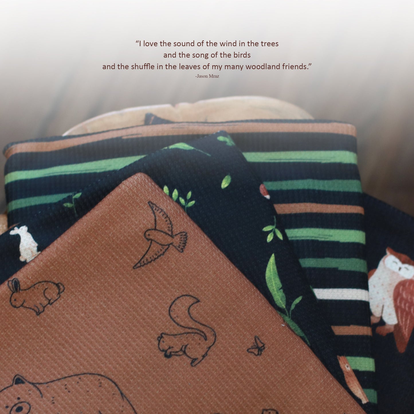 Zachary Animal Print in Black & Brown | Brushed Waffle Knit Fabric