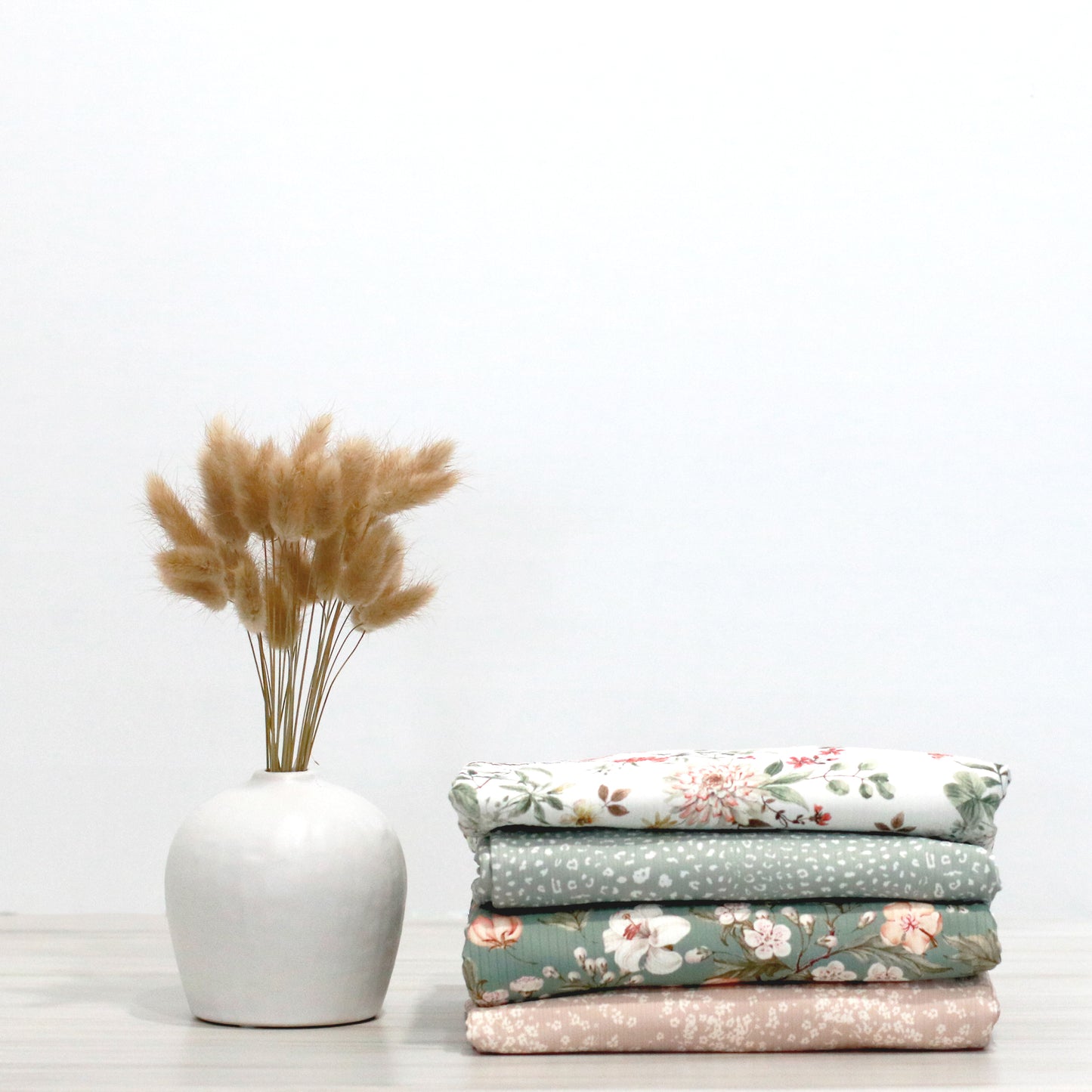 Leopard Print in Sage | Unbrushed Rib Knit Fabric