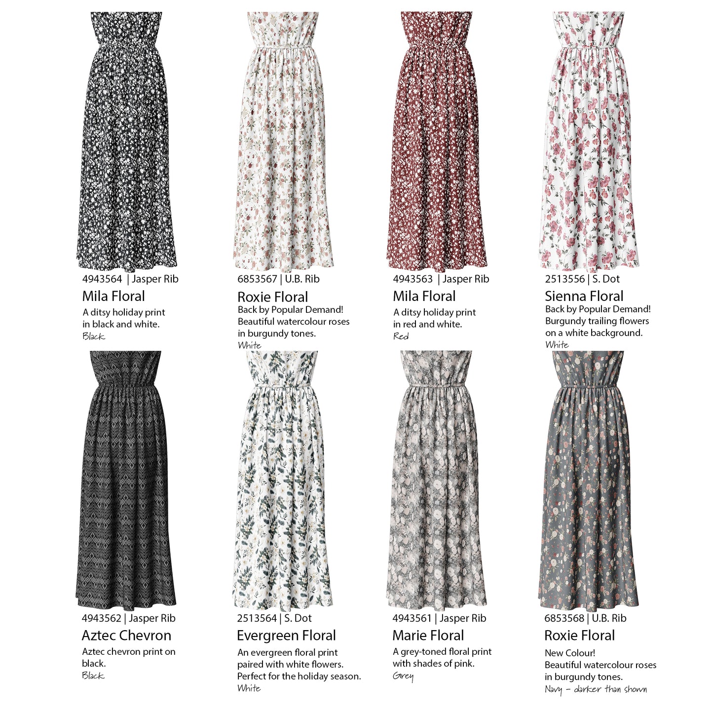 Flaw Notice Below - Save 25% | Mila Floral in Red | Jasper Rib Knit Fabric