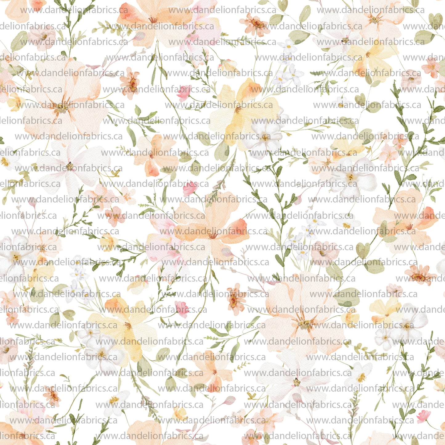 Penelope Floral in White | Swiss Dot Knit Fabric