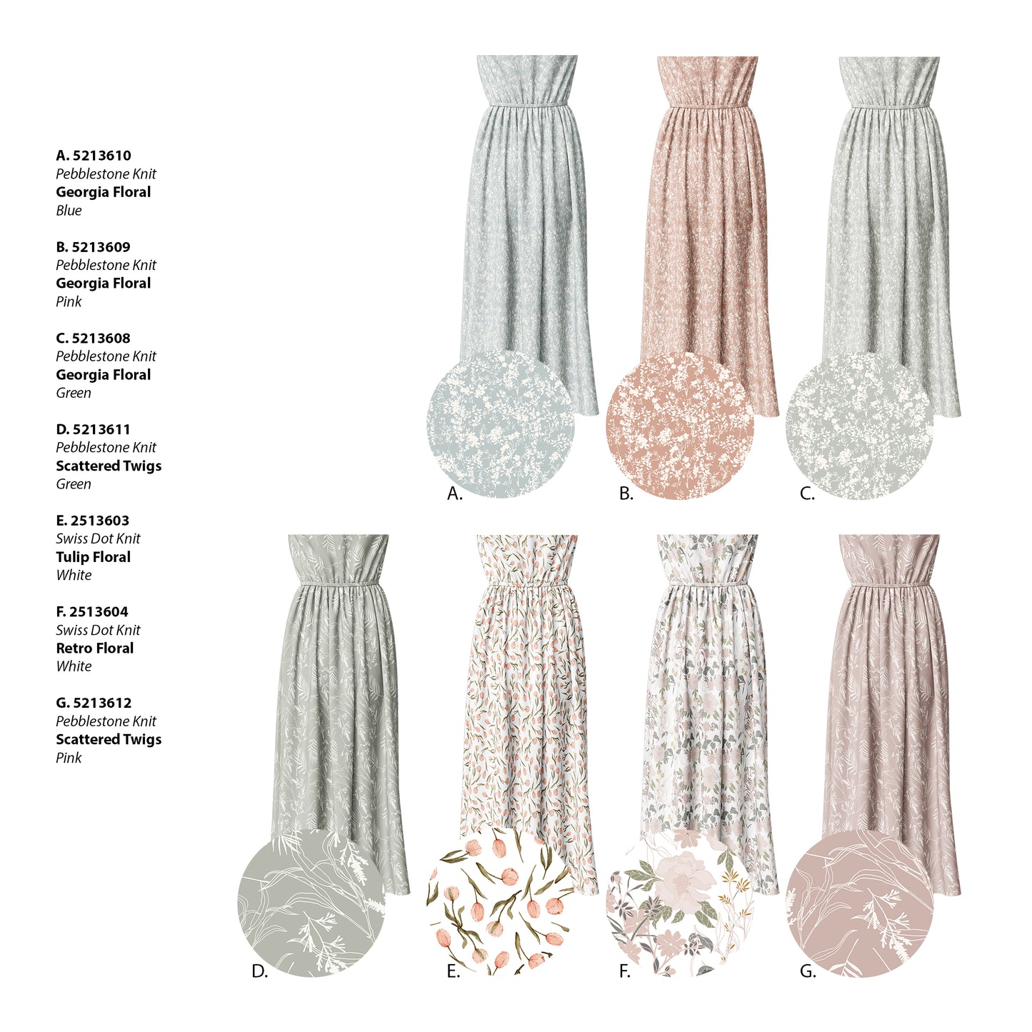 Retro Floral | Swiss Dot Knit Fabric
