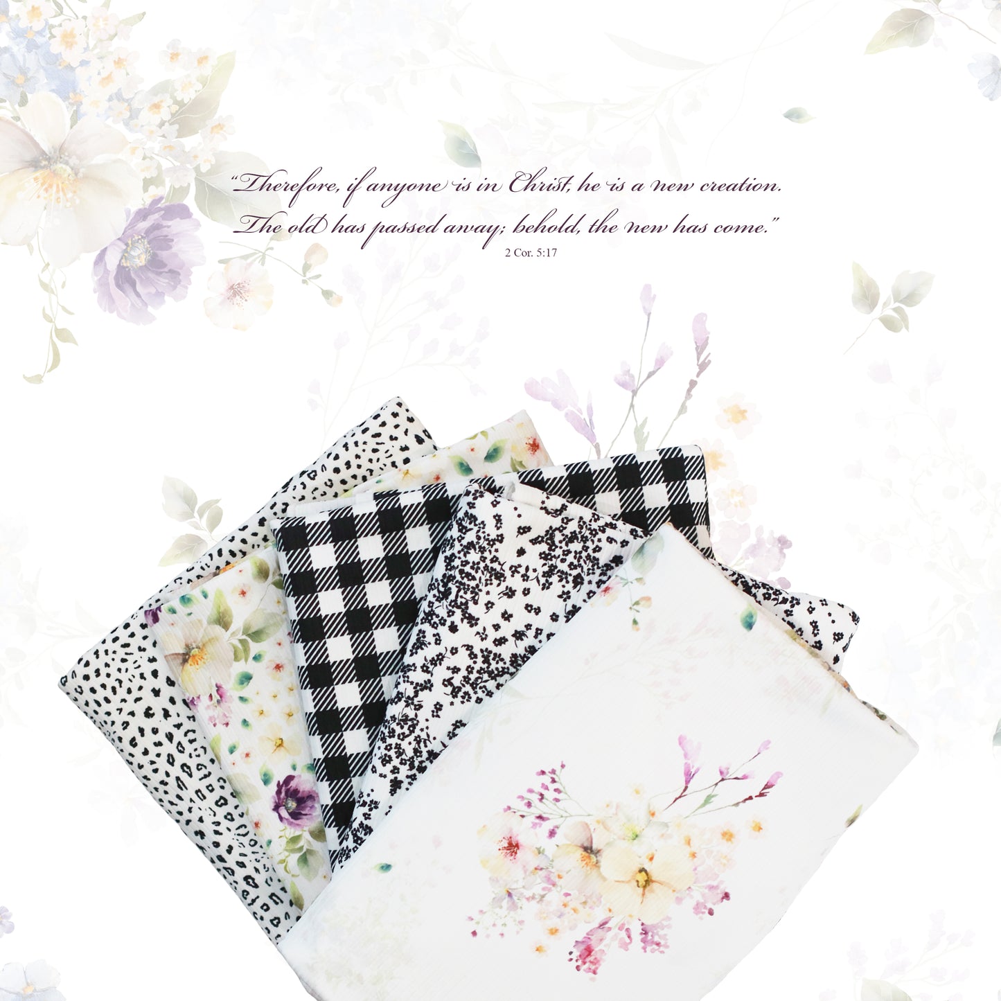 Leopard Print in White & Black | Unbrushed Rib Knit Fabric
