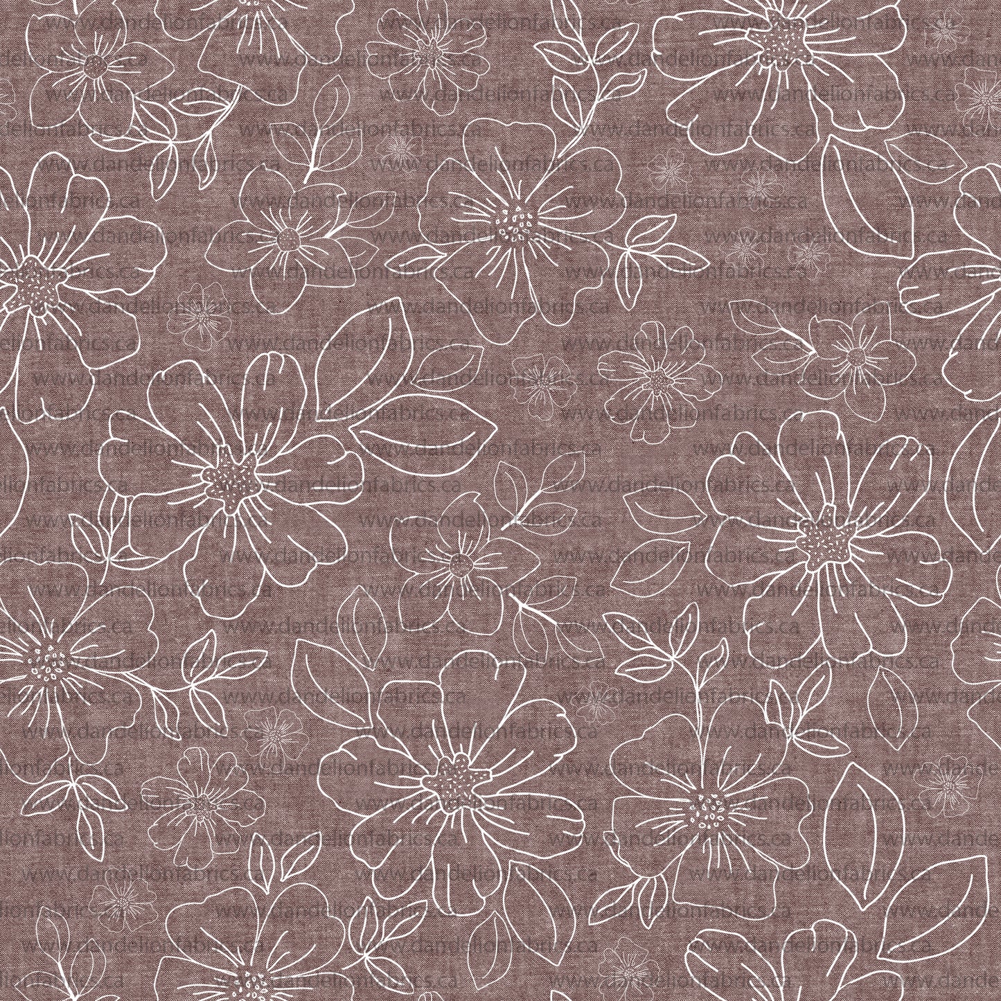 Serenity Floral in Antler | Unbrushed Rib Knit Fabric | SOLD BY THE FULL BOLT