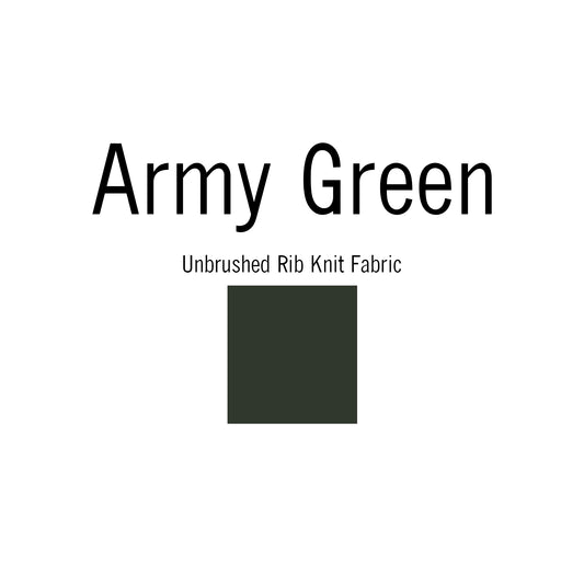 Army Green Solid | Unbrushed Rib Knit Fabric