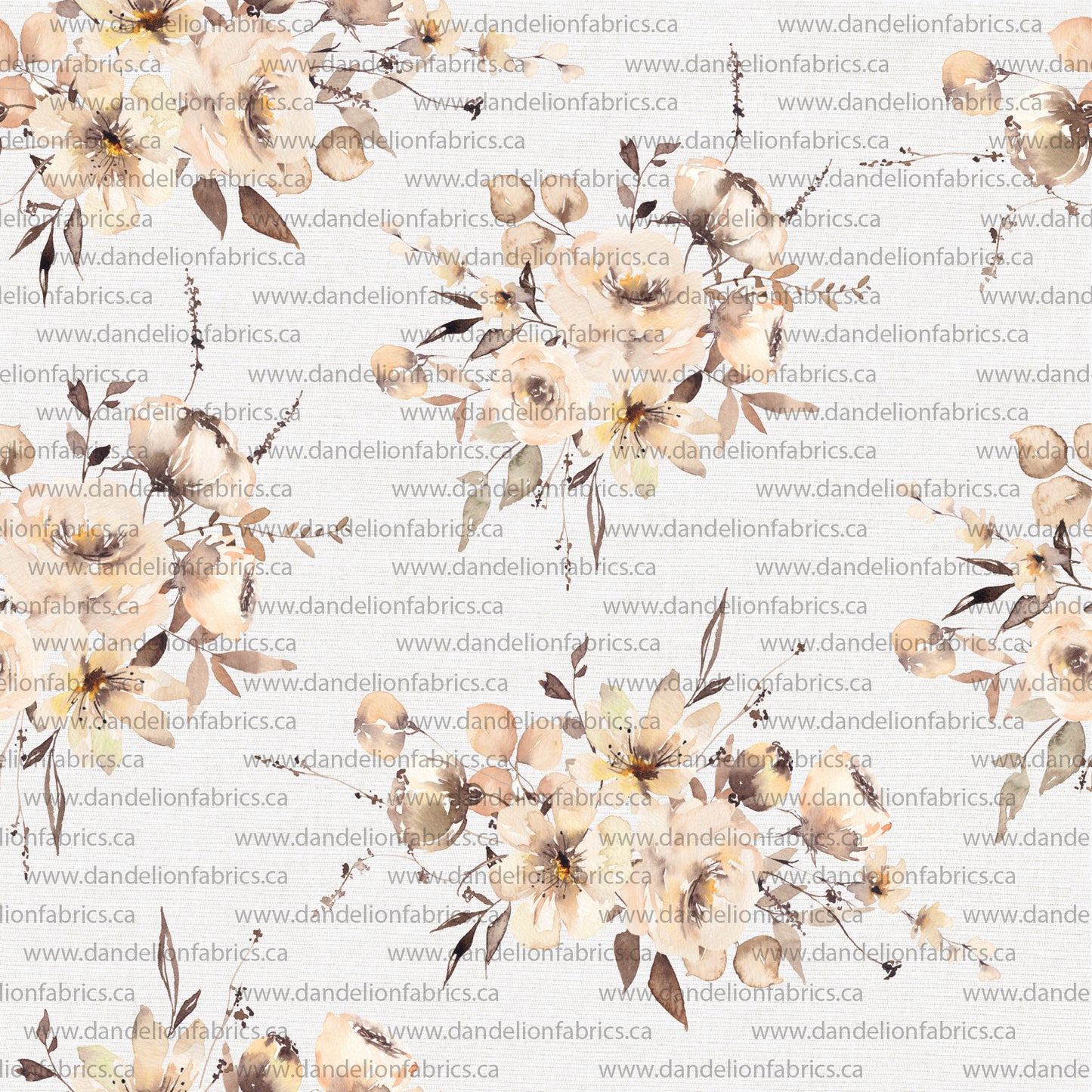 Melissa Floral in Ivory | Unbrushed Rib Knit Fabric | SOLD BY THE FULL BOLT