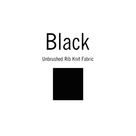 Black Solid | Unbrushed Rib Knit Fabric