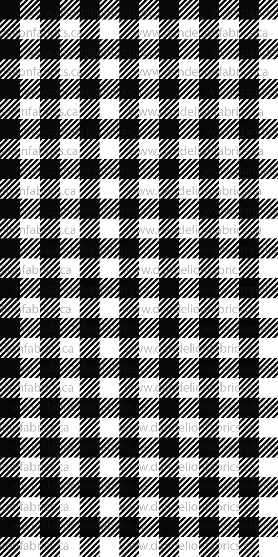 Spring Gingham in Black & White | Unbrushed Rib Knit Fabric