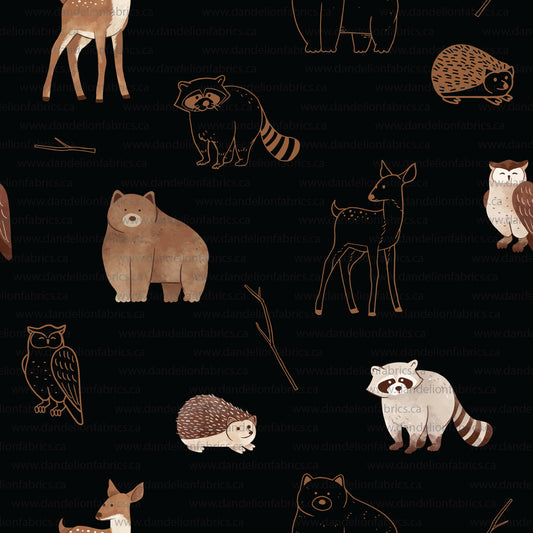 Elijah Animal Print in Black & Brown | Brushed Waffle Knit Fabric