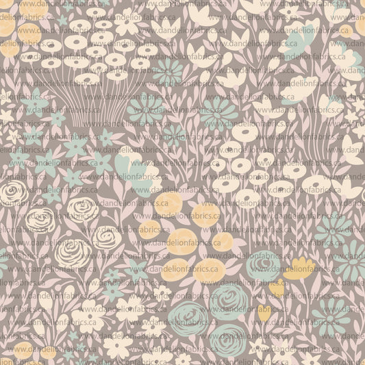 Sadie Floral in Dusty Purple | Eureka Jersey Knit Fabric