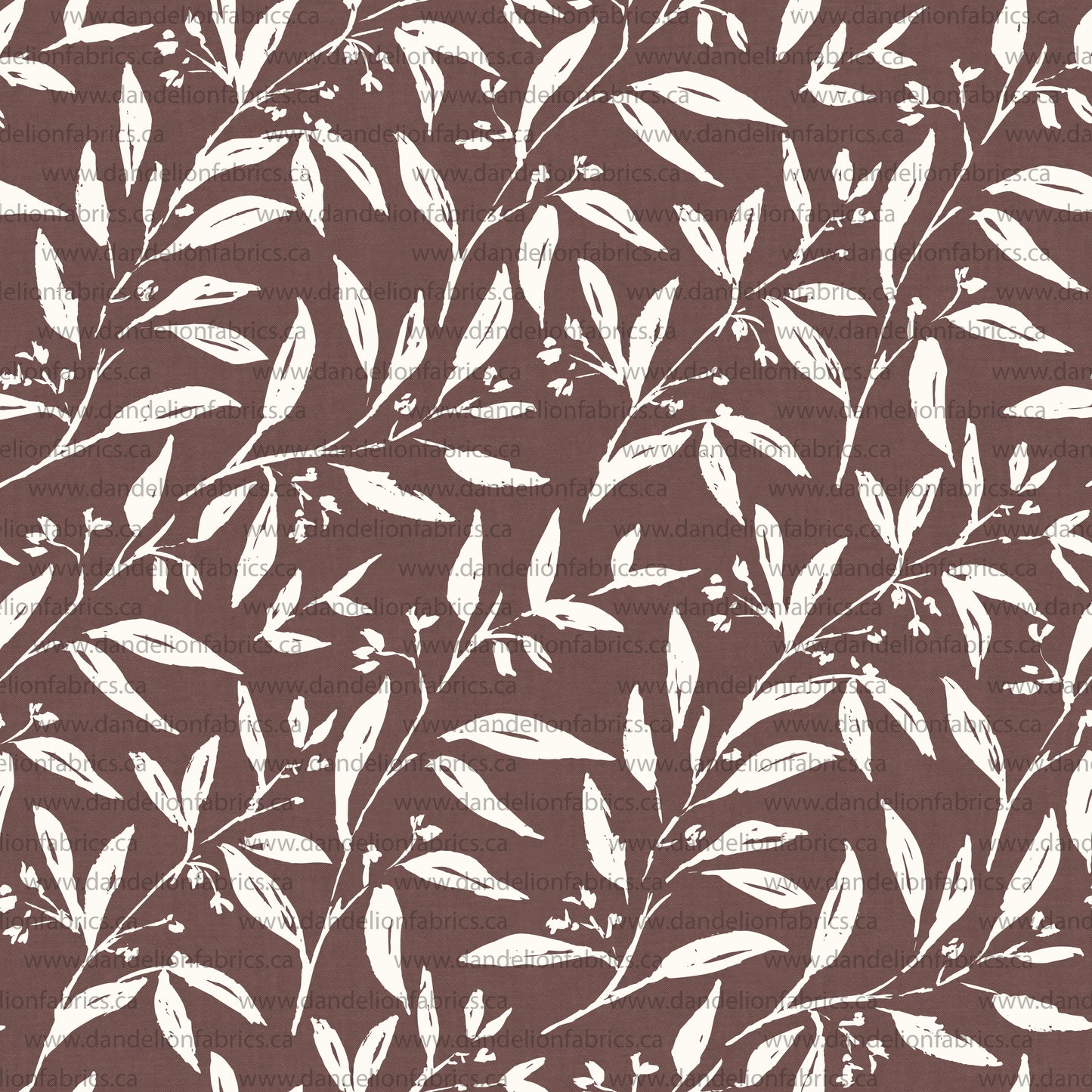 Monica Leaf Print in Aged Mauve | Unbrushed Rib Knit Fabric