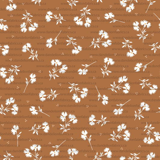Briley Floral in Rust | Unbrushed Rib Knit Fabric | SOLD BY THE FULL BOLT