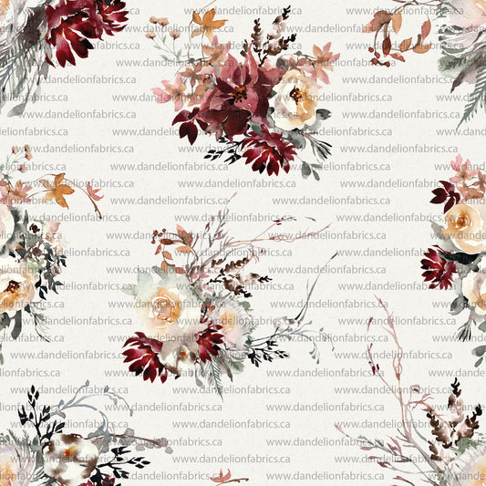 The Christmas Floral | Unbrushed Rib Knit Fabric
